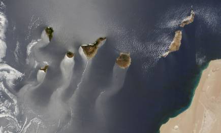 Vista satelital de las Islas Canarias. | NASA