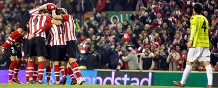 El Athletic celebra el tanto de Susaeta. | EFE