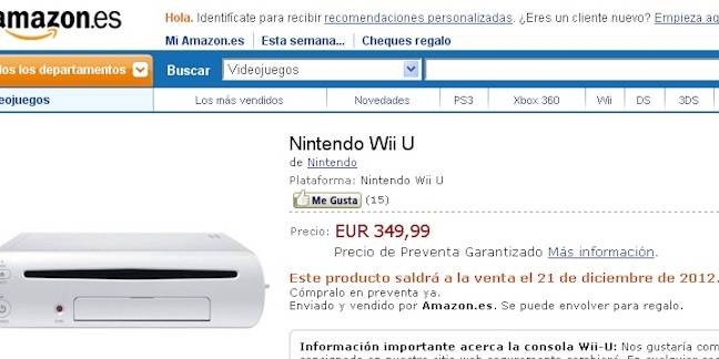 Amazon Pone Precio Y Fecha A Wii U 21 De Diciembre Y 350 Euros