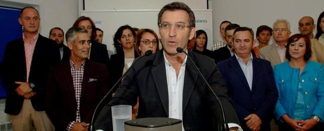 Feijo, con los candidatos de su partido en Lugo.