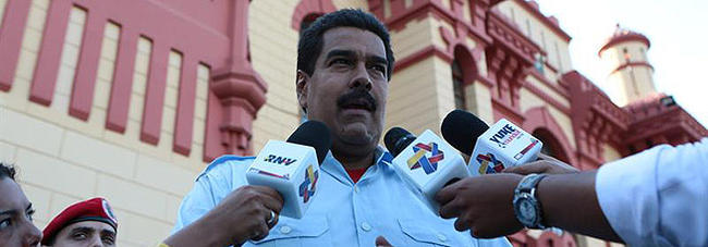 Maduro, este sbado, frente al Museo de la Revolucin en Caracas | EFE