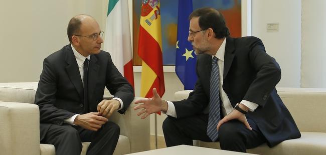 Rajoy, junto a Letta en Moncloa | Diego Crespo