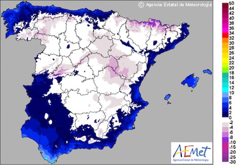 Mapa peninsular de las temperaturas mínimas | AEMET