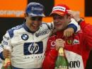 Montoya y Barrichello celebran su podio en Brasil