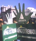 Agricultores manifestndose en Madrid. Archivo