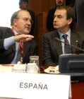 Solbes y Zapatero del Consejo de la UE.