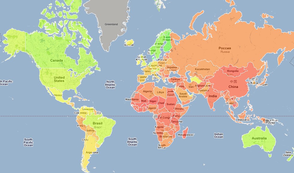 Mapa De Paises Del Mundo