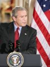 George W. Bush, durante su comparecencia.