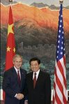 Bush y Hu-Jintao en su reunin de Pekn.