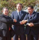 Uribe, Zapatero y Chvez.