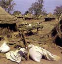 Una aldea de Darfur arrasada.