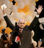 Fredrik Reinfeldt celebra la victoria. EFE