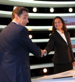 Sarkozy y Royal en el debate televisivo. (EFE)