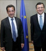 Sarkozy y Durao Barroso en Bruselas.