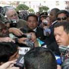 Hugo Chvez con periodistas venezolanos.