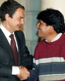 Zapatero y Evo Morales. Archivo
