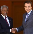 Kofi Annan y Zapatero, en La Moncloa.