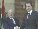 Zapatero y Ahmed Qorei