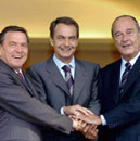 Zapatero, Chirac y Schroeder. EFE.