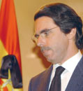 Aznar, durante su comparecencia en Moncloa.