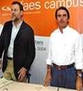 Rajoy y Aznar en el campus FAES en Navacerrada.