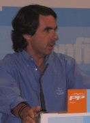 Aznar en el acto del PP en Calatayud.