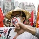 Protestas en Hong Kong contra la OMC. EFE.