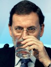 Mariano Rajoy en la sede del PP, este lunes. EFE.