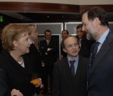 Rajoy y Merkel este sbado en Berln. (LD)