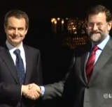 Rodrguez Zapatero y Rajoy en Moncloa. LDTV.
