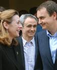 El presidente Zapatero con Pilar Manjn.