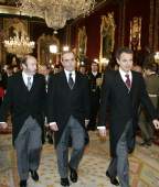 Rubalcaba, Alonso y Zapatero en el Palacio Real. (