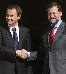 Reunin entre Zapatero y Rajoy. Archivo.